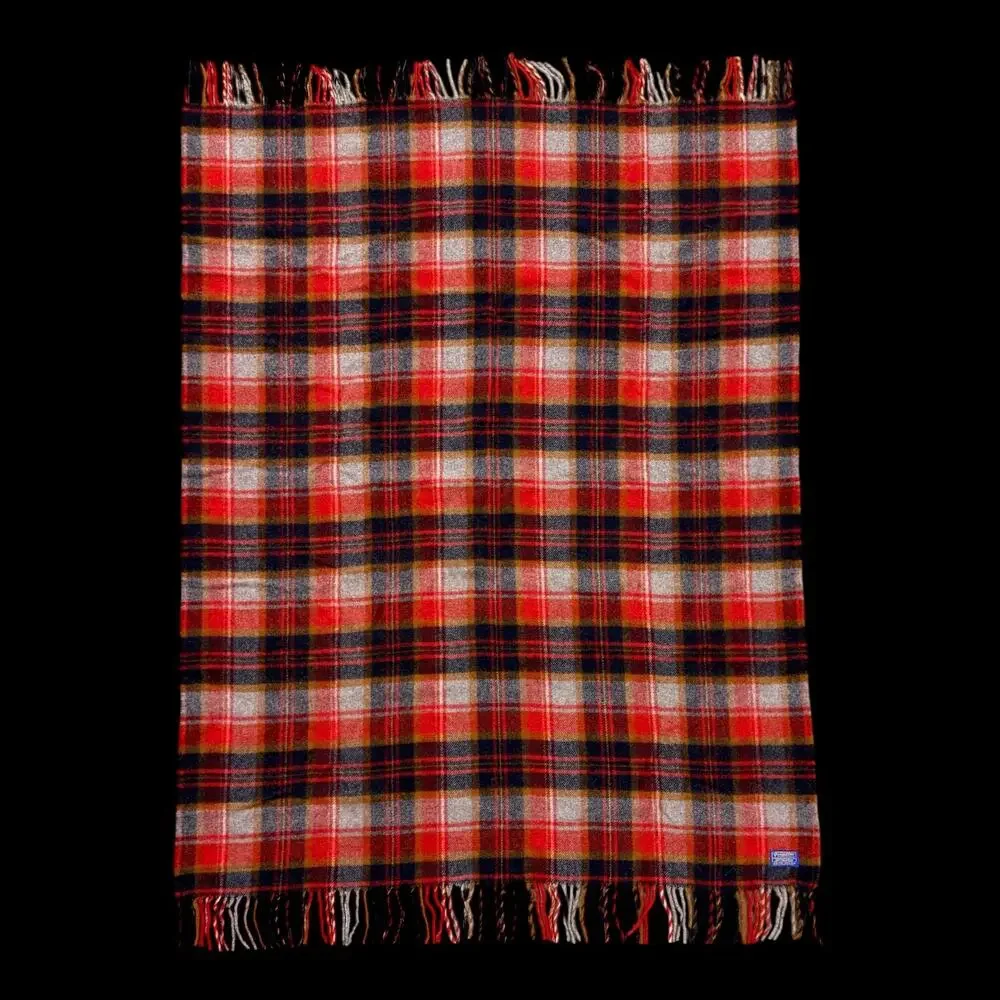 vintage pendleton pure virgin wool throw blanket made in usa red flannel 66